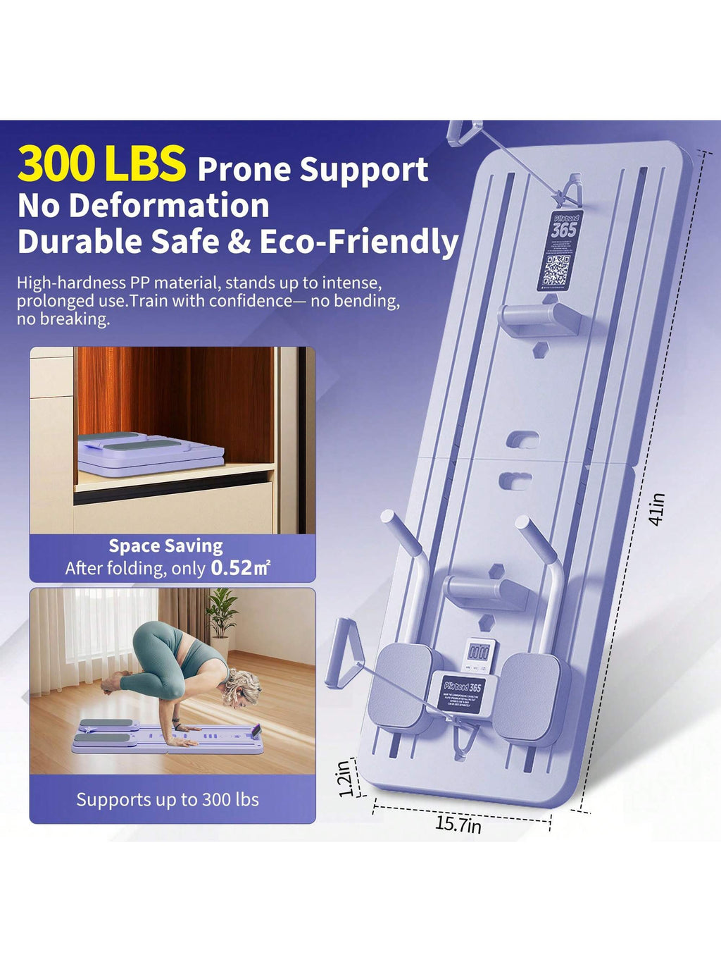 Larora Pilates Board - Pilates Reformer Set, Multi-Purpose Foldable Pilates Reformer Board for Home, 5 in 1 Pilates Sliding Board