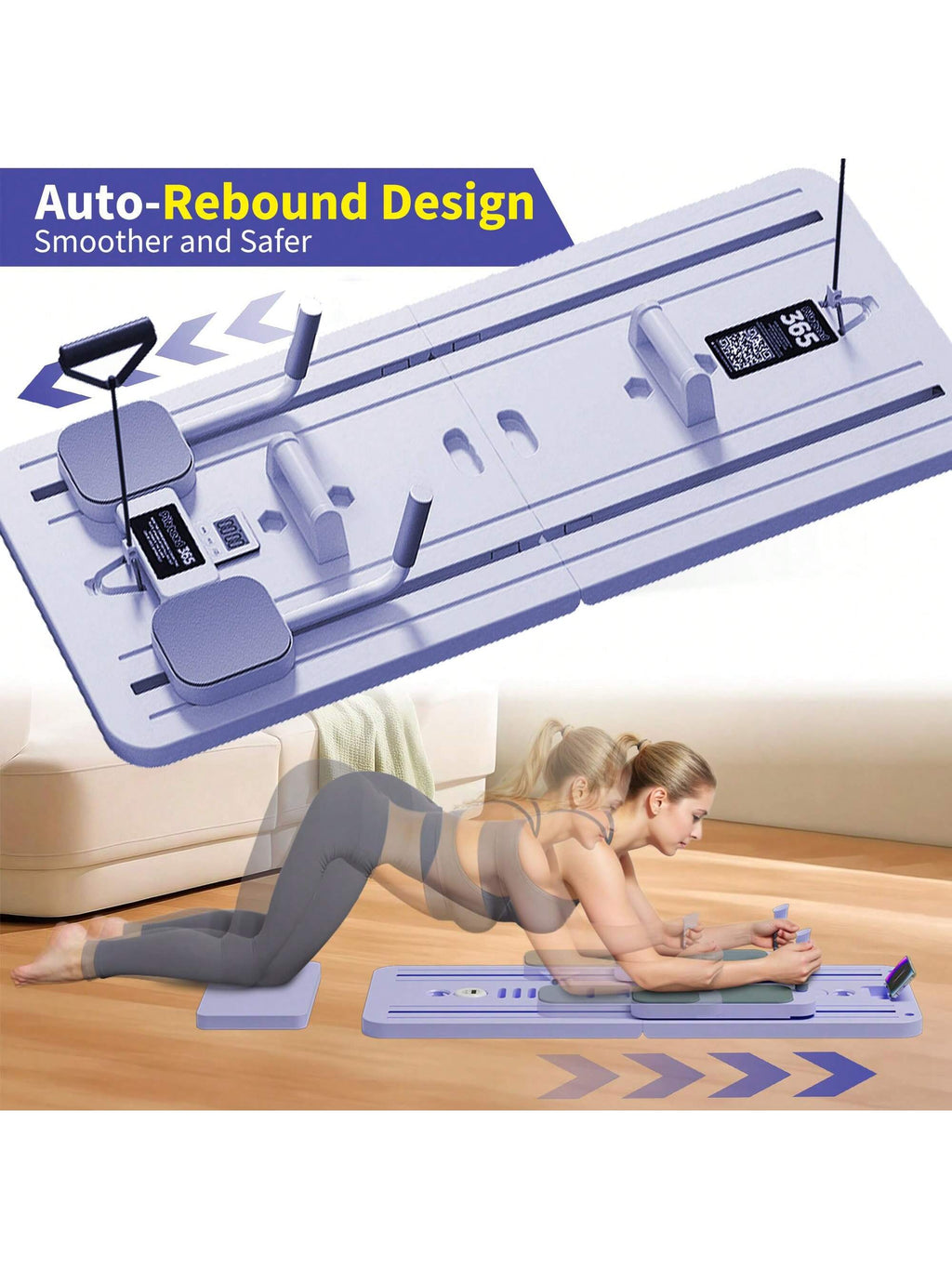 Larora Pilates Board - Pilates Reformer Set, Multi-Purpose Foldable Pilates Reformer Board for Home, 5 in 1 Pilates Sliding Board