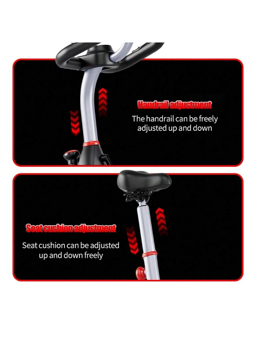 Indoor Exercise Bike for Home Use with Adjustable Height, Suitable for the Whole Family. This Is an Exercise Bike for Indoor Gym, Equipped with a Mobile Phone/Ipad Holder. It Is a Multi-Functional Smart Electronic Watch.