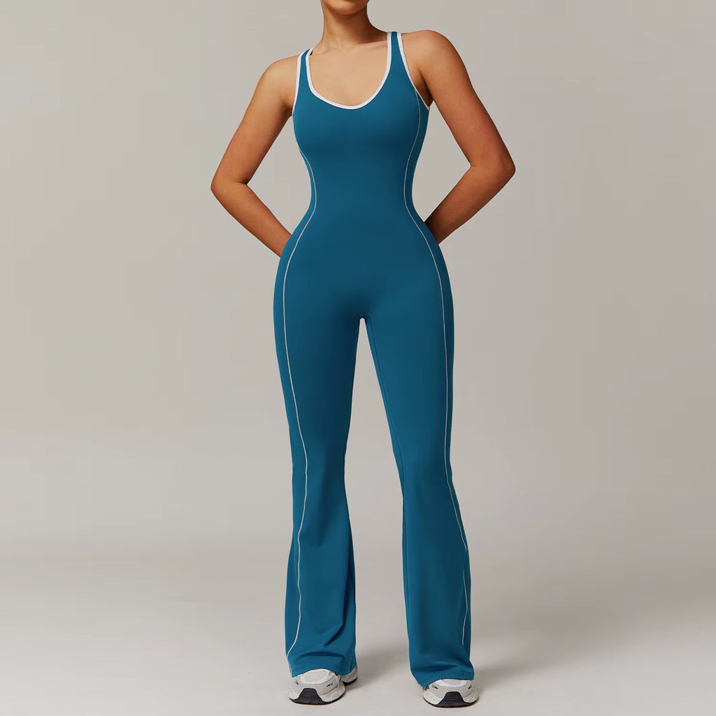Women One-Piece Yoga Jumpsuit Gym Fitness Sports Bodysuits Workout Overalls High Elastic Cycling Bodysuit Sportswear Gym Clothes