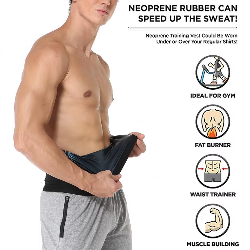 Men Waist Trainer Fitness Body Shaper Polymer Girdle Sheath Sweat Tummy Trimmer Slimming Belt Sauna Corset Weight Loss Shapewear