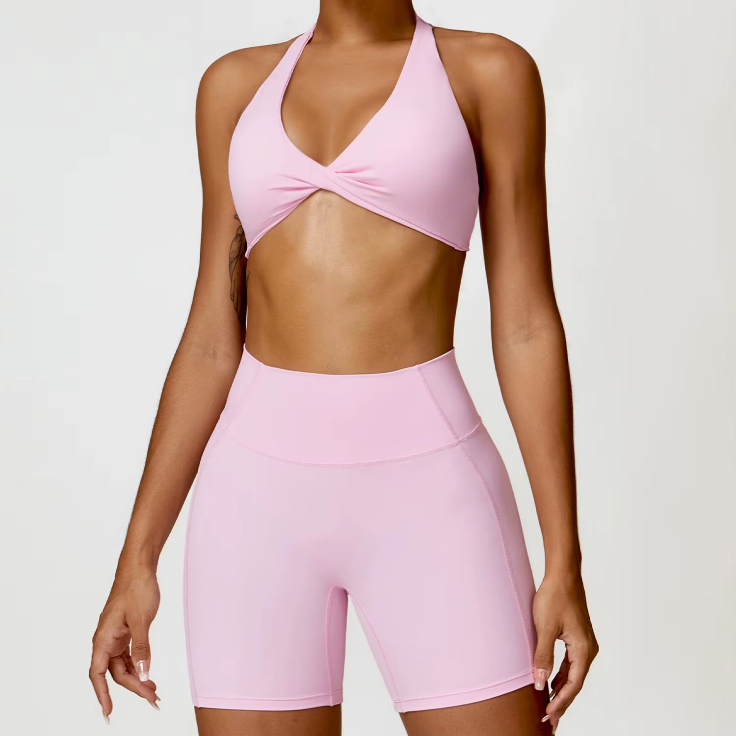 2Pcs Women Tracksuit Seamless Yoga Set Sport Suit Gym Wear Workout Clothes Gym Clothes High Waist Leggings Fitness Sports Wear