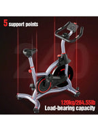 Indoor Exercise Bike for Home Use with Adjustable Height, Suitable for the Whole Family. This Is an Exercise Bike for Indoor Gym, Equipped with a Mobile Phone/Ipad Holder. It Is a Multi-Functional Smart Electronic Watch.
