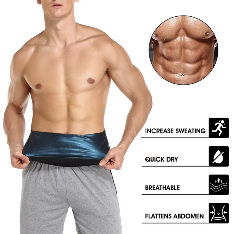 Men Waist Trainer Fitness Body Shaper Polymer Girdle Sheath Sweat Tummy Trimmer Slimming Belt Sauna Corset Weight Loss Shapewear
