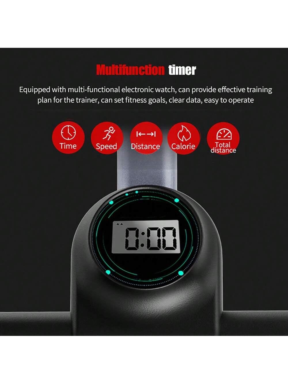 Indoor Exercise Bike for Home Use with Adjustable Height, Suitable for the Whole Family. This Is an Exercise Bike for Indoor Gym, Equipped with a Mobile Phone/Ipad Holder. It Is a Multi-Functional Smart Electronic Watch.
