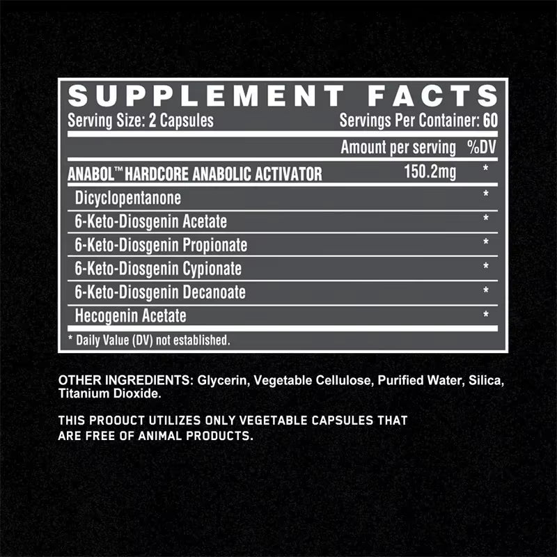 Anabol Hardcore Supplement - Repair Muscle, Muscle Growth, Energy Support, Metabolism, Improved Endurance, Improves Performance