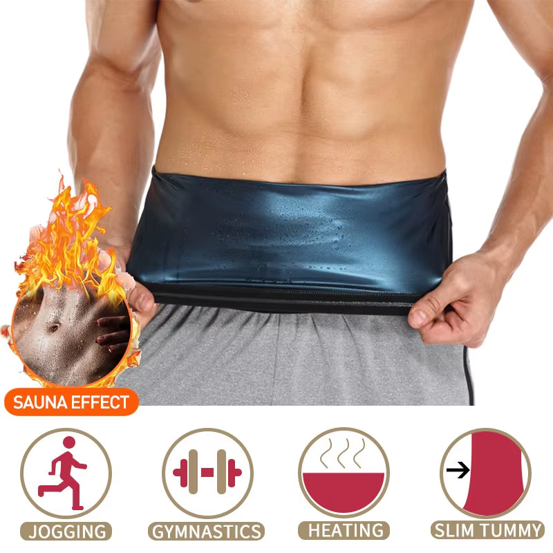 Men Waist Trainer Fitness Body Shaper Polymer Girdle Sheath Sweat Tummy Trimmer Slimming Belt Sauna Corset Weight Loss Shapewear